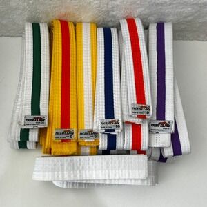 Tiger Claw Martial Arts Belts Lot of 7 - Taekwondo Sizes 00 0 1 Multi Color
